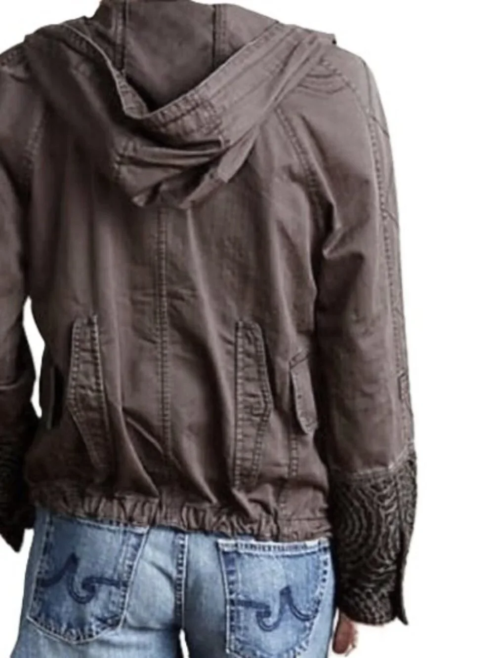 Anthropologie Sz S Hei Hei Faroe Cropped Anorak Utility Jacket Gray Brown